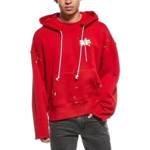 Palm Angels Mens  Hooded Sweatshirt, Red